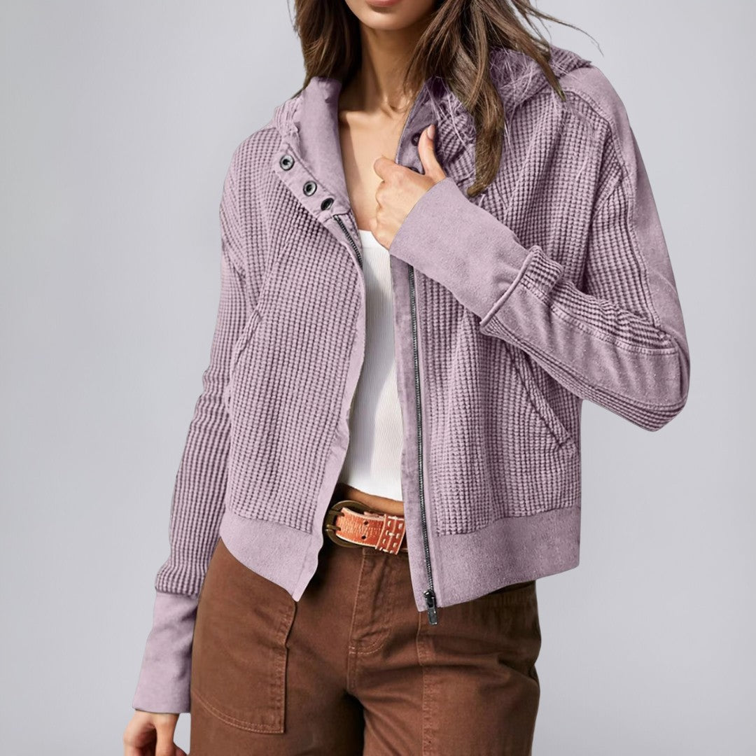 Cropped Hoodie with Snug Hood and Soft Cotton Blend