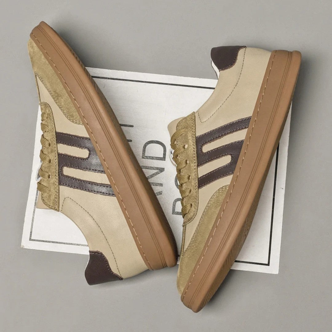 Leather and Suede Low-Top Sneakers