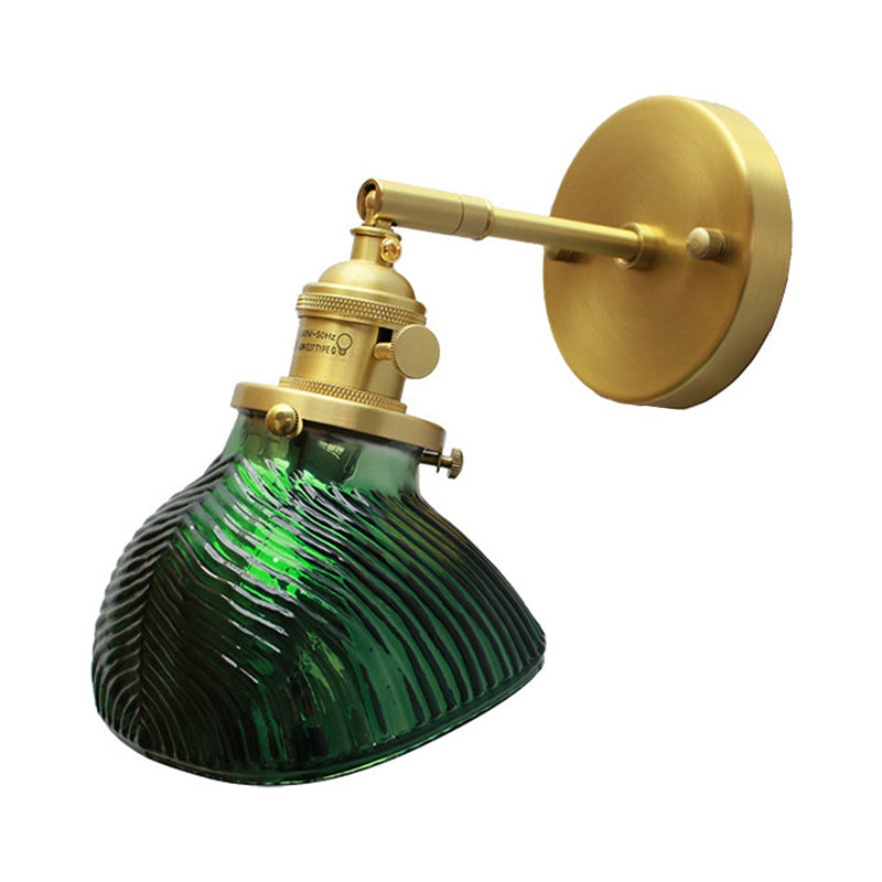BowLift | Rotatable Wall Light for Adults Bedroom Metal Single Light Green and Brass Wall Lamp