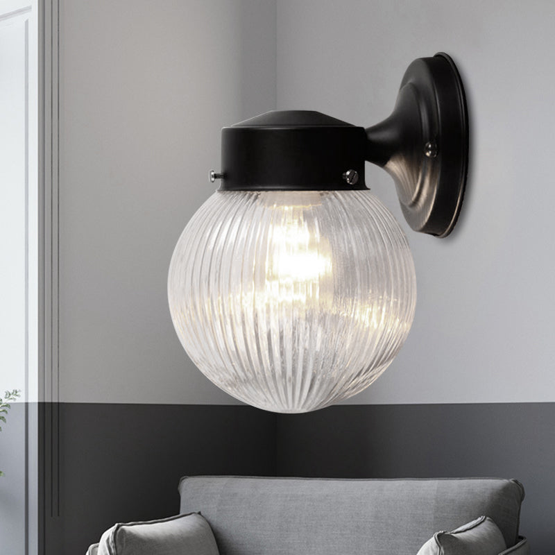 BowLift | Prismatic Glass Global Wall Light Modern 1 Light Black/White Wall Mounted Lighting Fixture for Hall