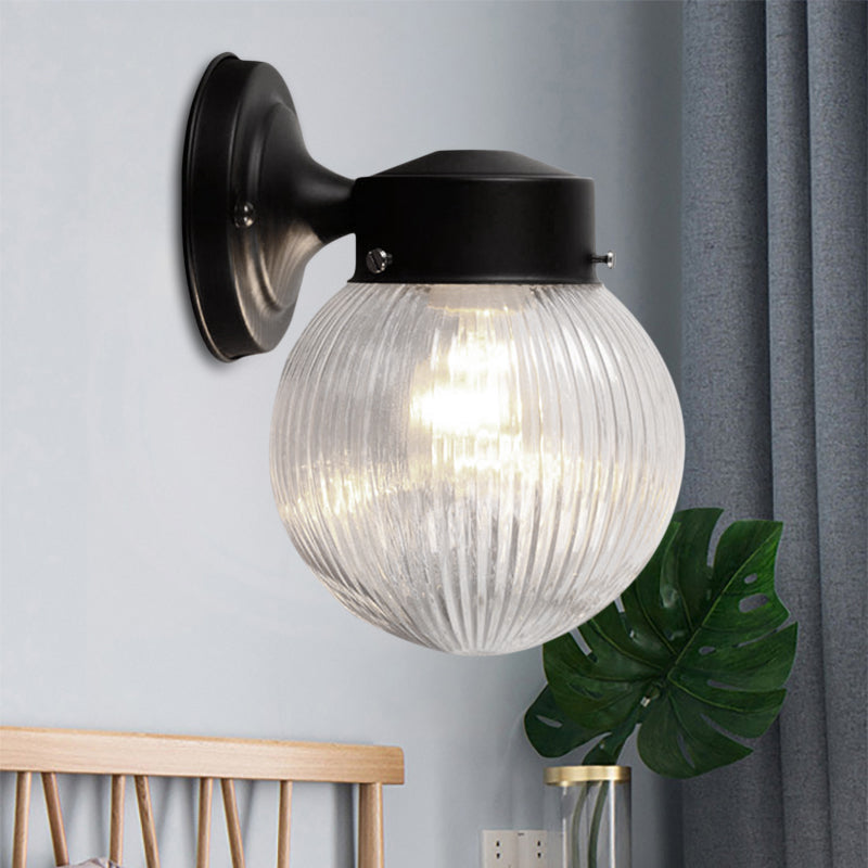BowLift | Prismatic Glass Global Wall Light Modern 1 Light Black/White Wall Mounted Lighting Fixture for Hall