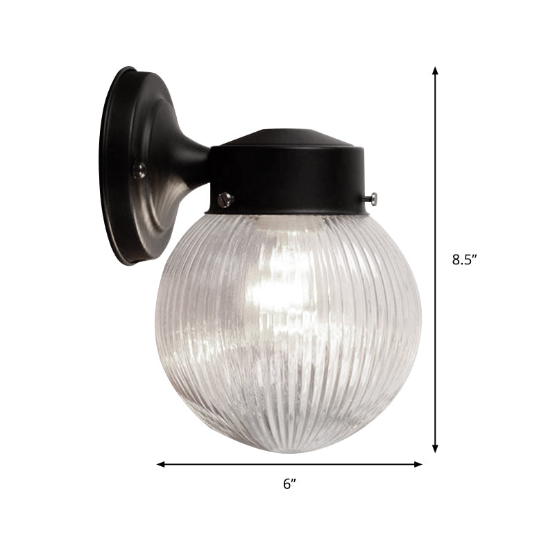 BowLift | Prismatic Glass Global Wall Light Modern 1 Light Black/White Wall Mounted Lighting Fixture for Hall