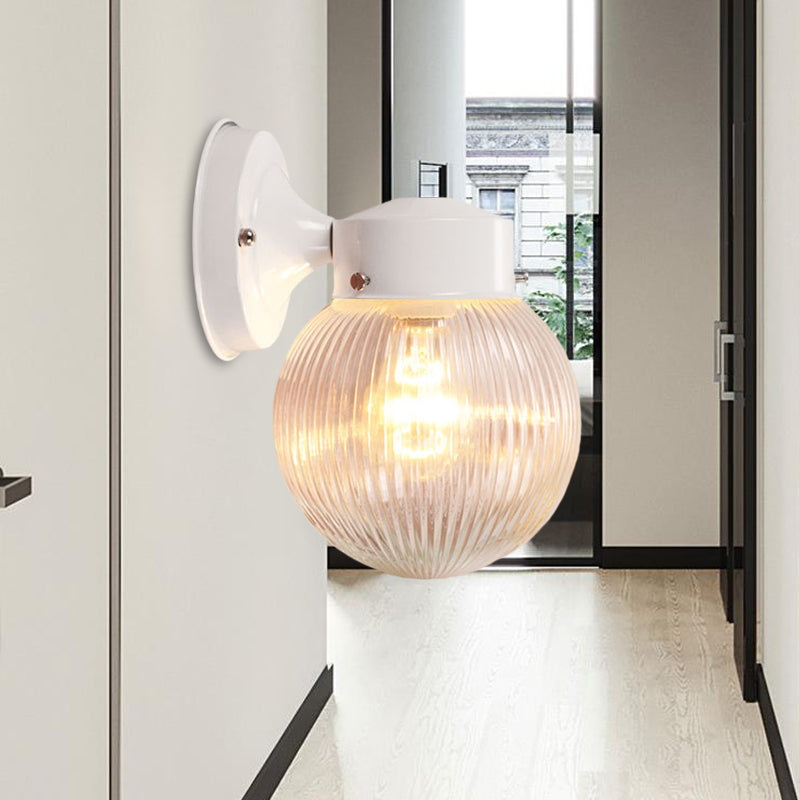 BowLift | Prismatic Glass Global Wall Light Modern 1 Light Black/White Wall Mounted Lighting Fixture for Hall