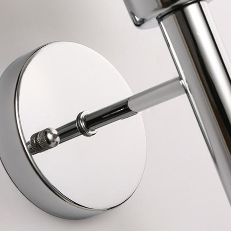 BowLift | Modern Cylinder Wall Light Clear Glass 1 Light Chrome Wall Light with Inner White Glass Shade