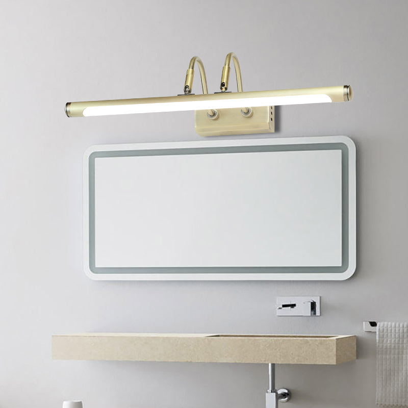 BowLift | Tube Designer Lighting Modern Metal 16.5"/20.5" W LED Gold Finish Adjustable Wall Lamp with Curved Arm, Warm/White Light