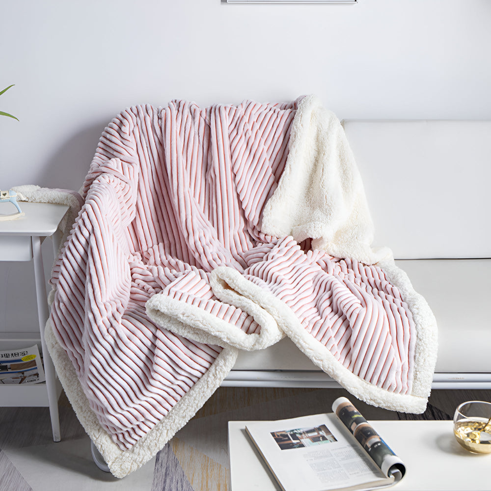BowLift | Fluffy Stripes Sherpa Blanket