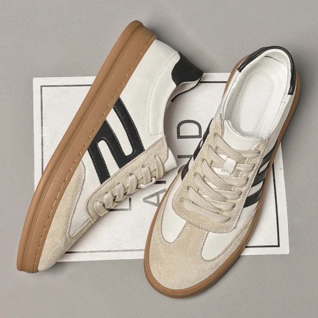 Leather and Suede Low-Top Sneakers