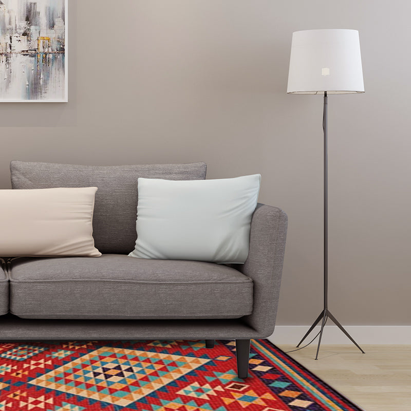 BowLift | Beef Frame Retro Tribal Carpet with Moroccan Medallion synthetic anti-slip pet-friendly rug for the fireplace