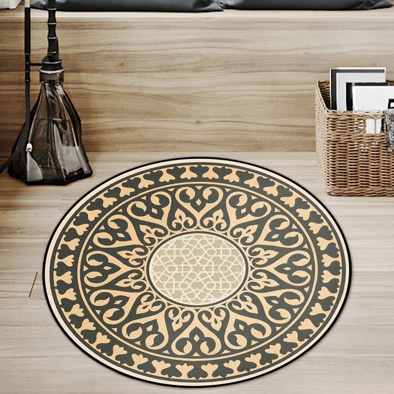 BowLift | Americana Southwestern Rug Black and Yellow Polyester Rug Non-Slip Back Rug for Bedroom