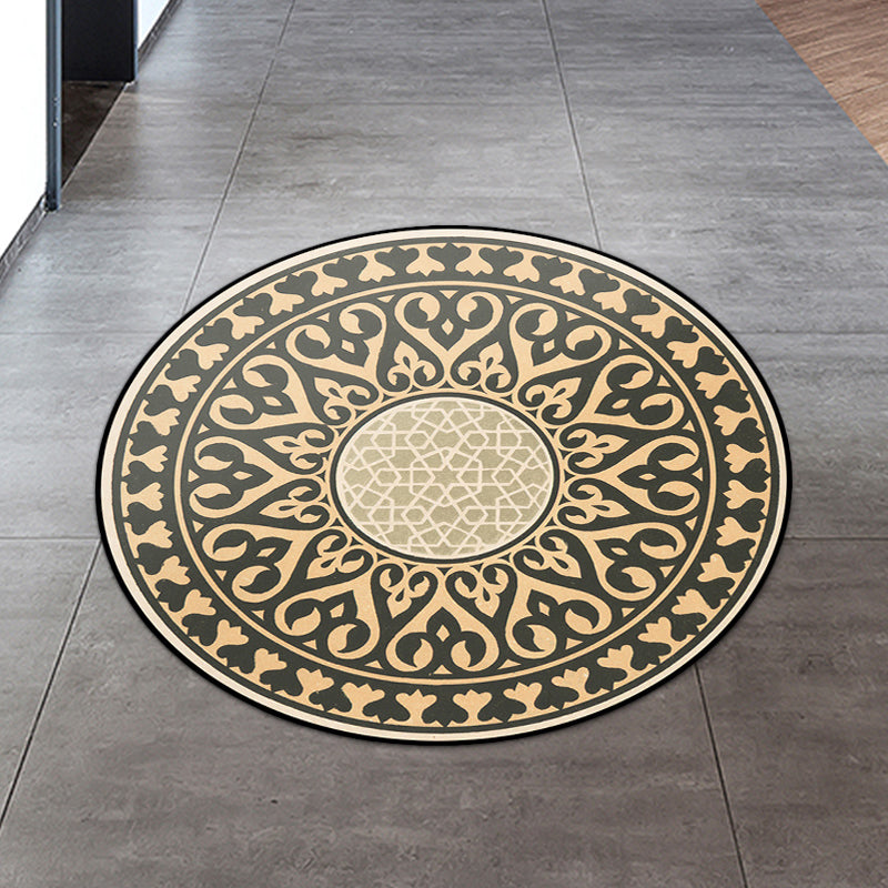 BowLift | Americana Southwestern Rug Black and Yellow Polyester Rug Non-Slip Back Rug for Bedroom