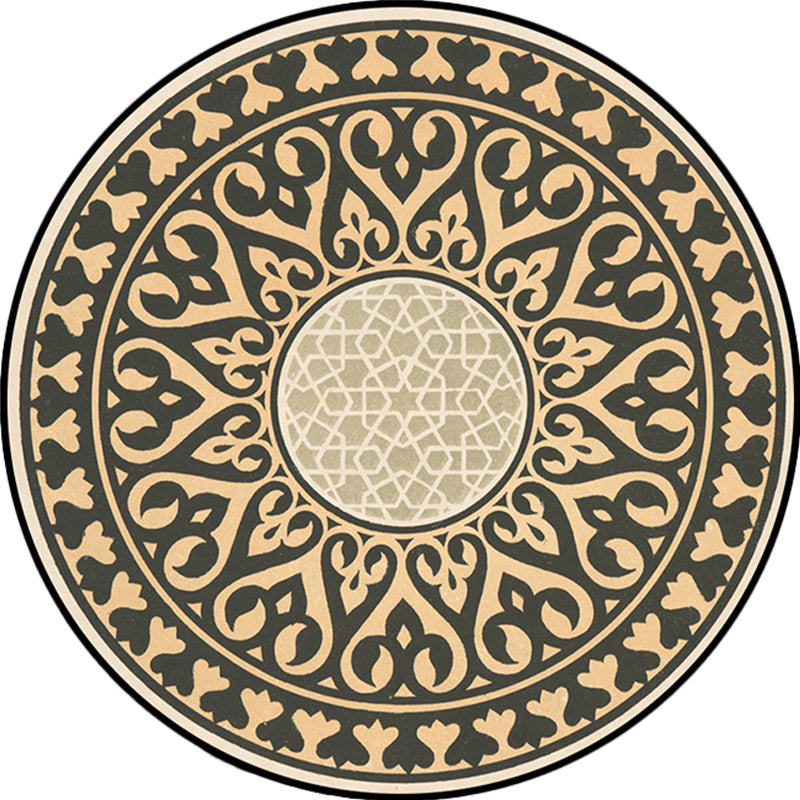 BowLift | Americana Southwestern Rug Black and Yellow Polyester Rug Non-Slip Back Rug for Bedroom