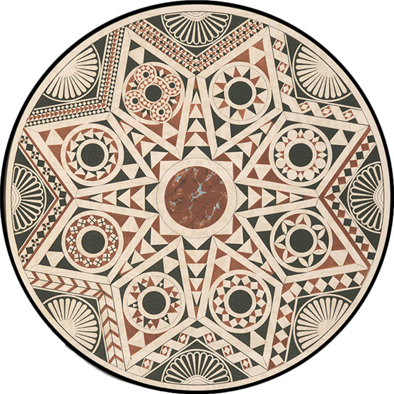 BowLift | Vintage Southwest Geometric Rug Beige Tribal Rug Polyester Non-Slip Mat Rug for Living Room