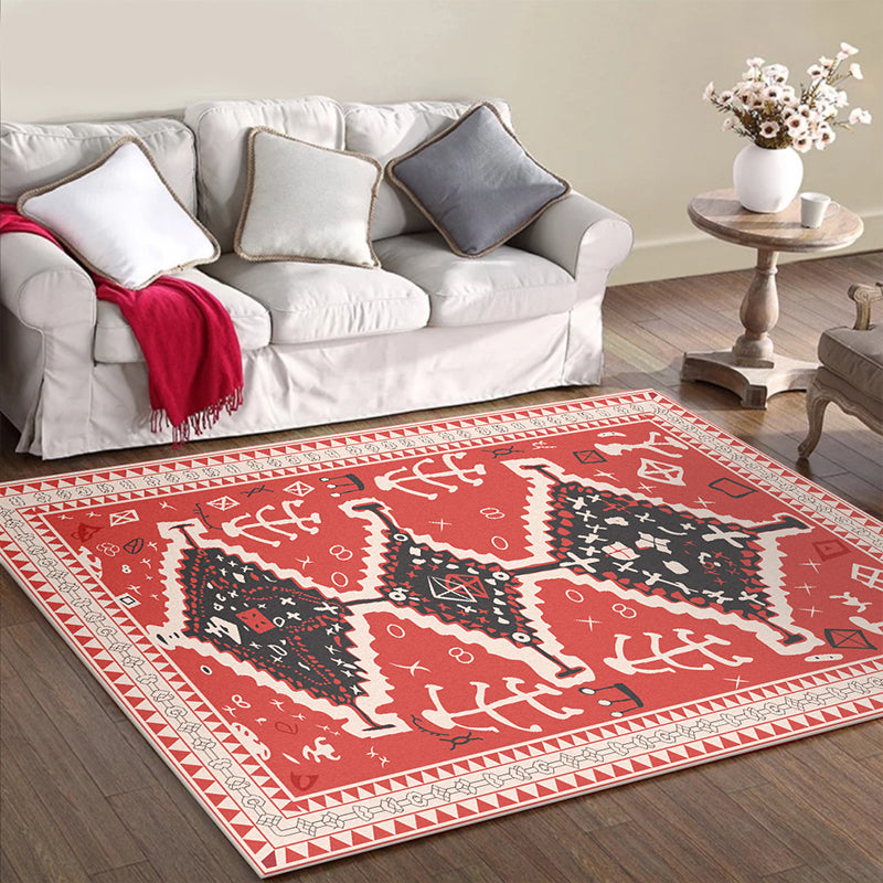 BowLift | Cattle Bedroom Rug Southwestern Tribal Triangle Diamond Pattern Area Rug Polyester Machine Washable Rug