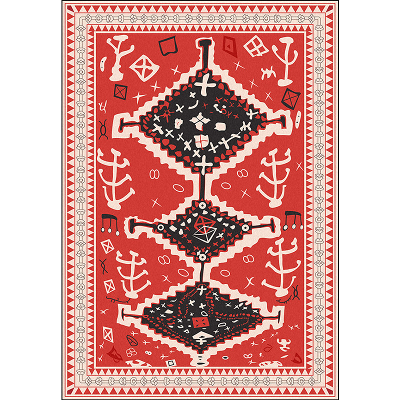 BowLift | Cattle Bedroom Rug Southwestern Tribal Triangle Diamond Pattern Area Rug Polyester Machine Washable Rug