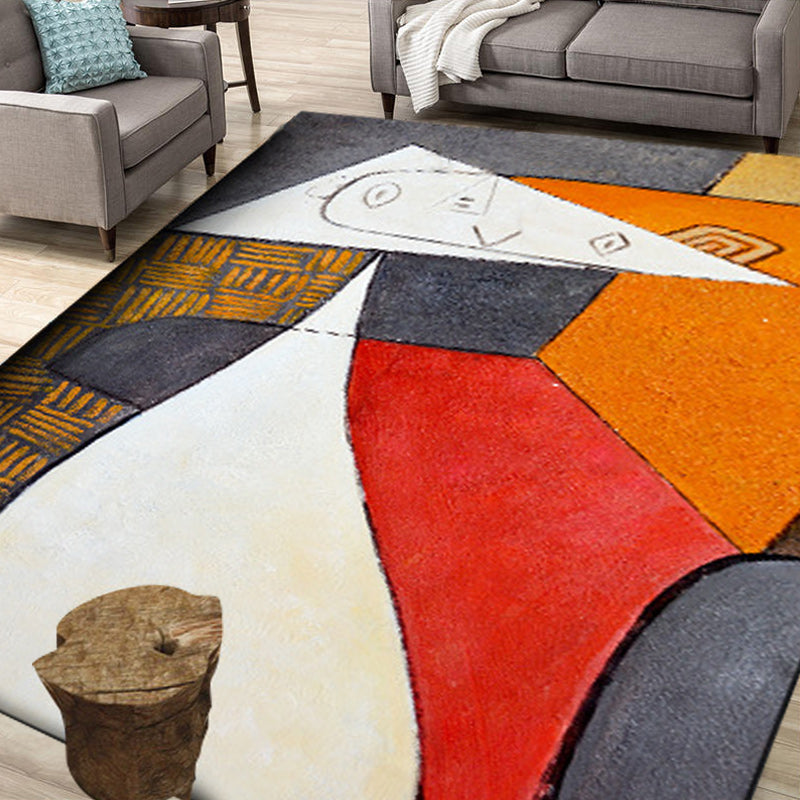 BowLift | Colorful Bedroom Carpet Novelties Color Block Geometric Pattern Area Rug Polyester Non-Slip Stain Resistant Rug