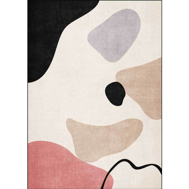 BowLift | Unique abstract color block carpet Beige Multicolor simple rug Polyester machine washable non-slip rug for bedroom