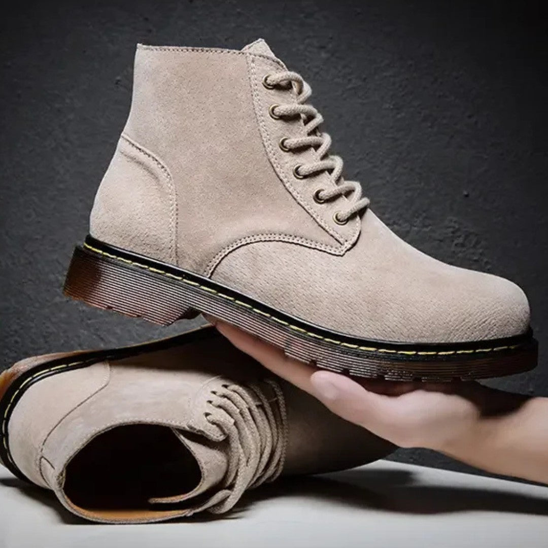 Suede Lace-Up Boots with Rugged Comfort