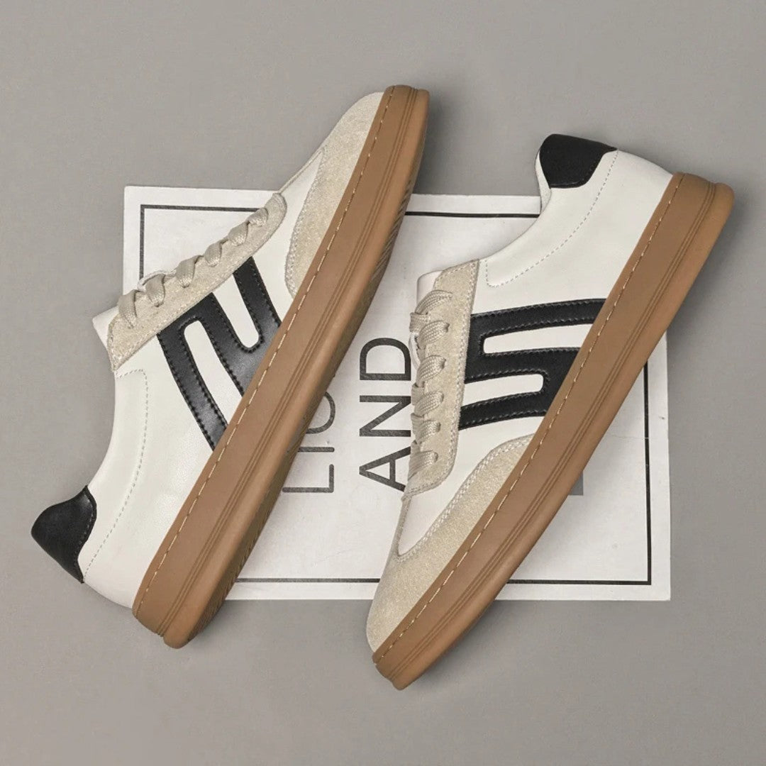 Leather and Suede Low-Top Sneakers