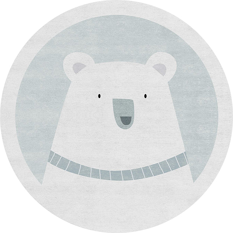 BowLift | Unique cartoon bear patterned rug gray children's rug polyester washable non-slip area rug for the children's room