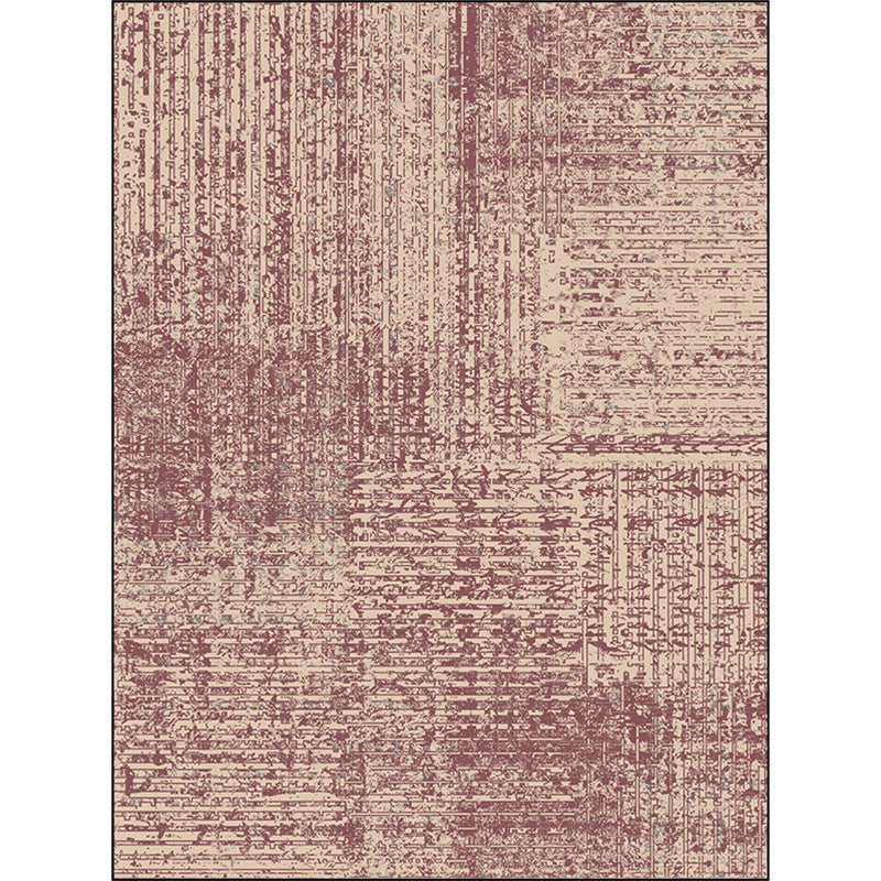BowLift | Vintage abstract rug Red Shabby Chic rug Polyester washable non-slip back rug for living room