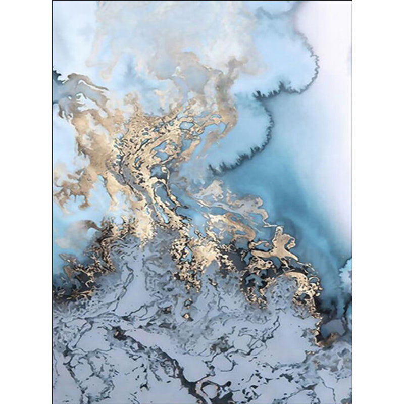BowLift | Unique Watercolor Pattern Carpet Blue and Grey Modern Carpet Polyester Washable Non-Slip Backing Area Rug for Living Room