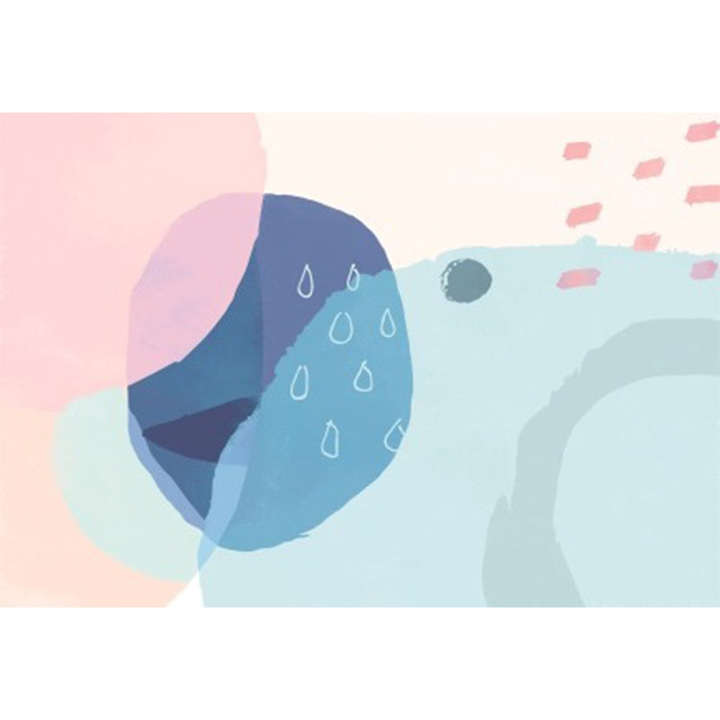 BowLift | Blue and Pink Bedroom Rug Novelty Color Block Watercolor Painting Pattern Area Rug Polyester Washable Carpet