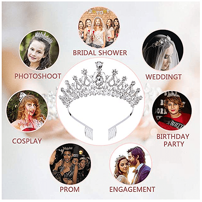 BowLift | Crystal Tiara Crown with Rhinestones Comb