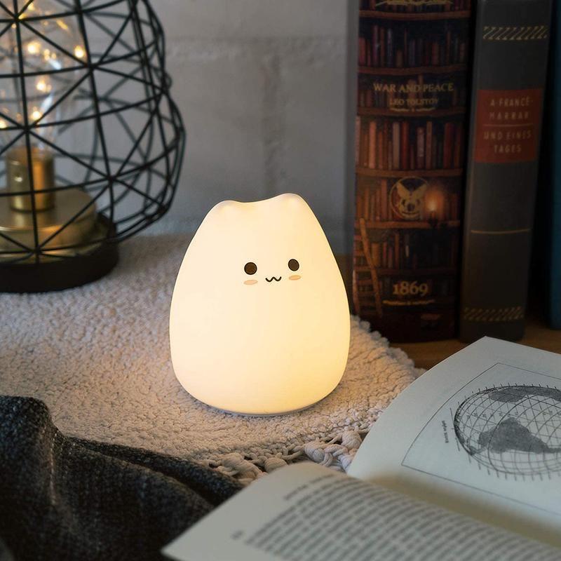 BowLift | Cute Silicone Cat Lamp Touch-Control Kids Bedside Lights
