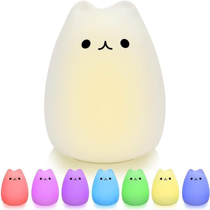 BowLift | Cute Silicone Cat Lamp Touch-Control Kids Bedside Lights