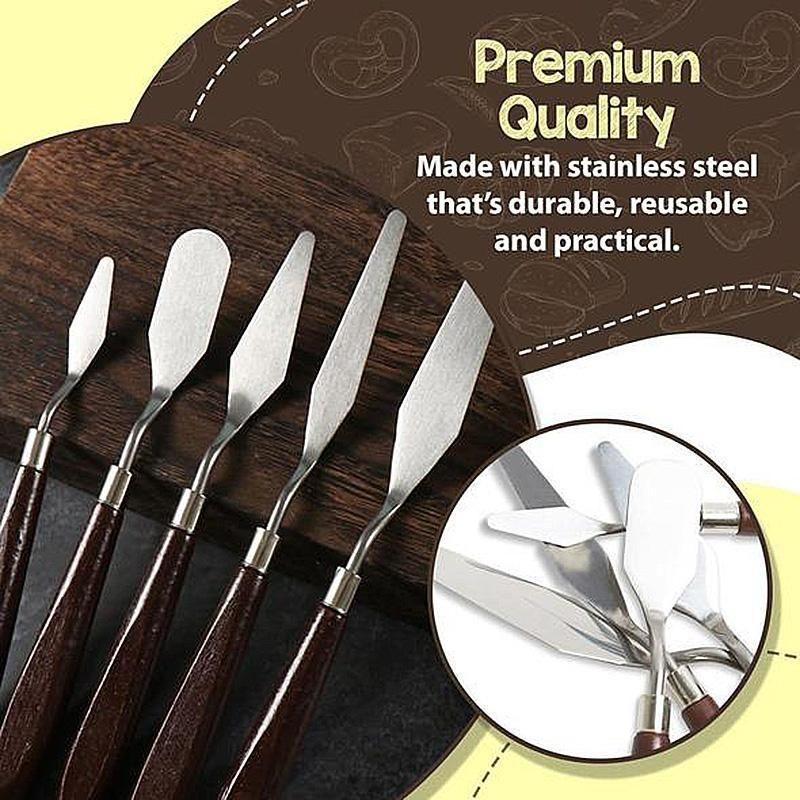 BowLift | 5Pcs Stainless Steel Baking Pastry Spatulas