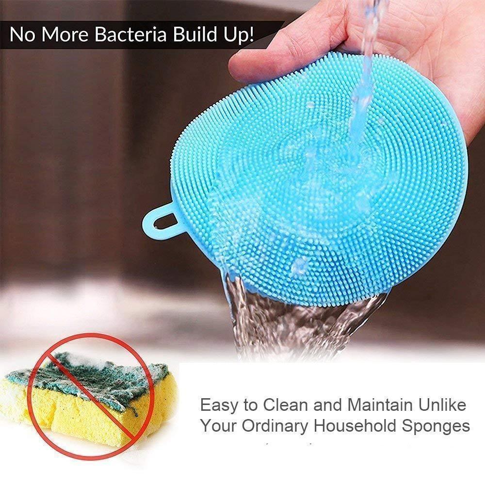 BowLift | Food Grade Multi-Function Antibacterial Silicone Scrubber Sponge Cleaning Brush Kitchen , 5pcs