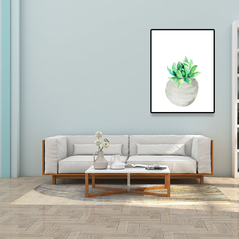 BowLift | Tropix Succulent Plant Sign Canvas Structured Green Wall Art Print for Living Room