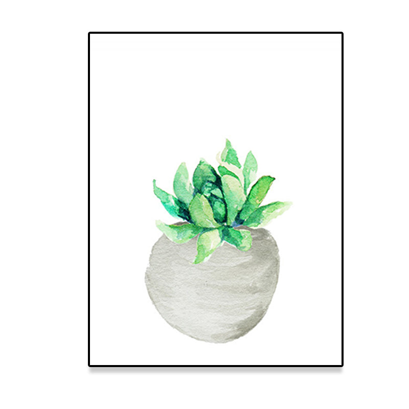 BowLift | Tropix Succulent Plant Sign Canvas Structured Green Wall Art Print for Living Room