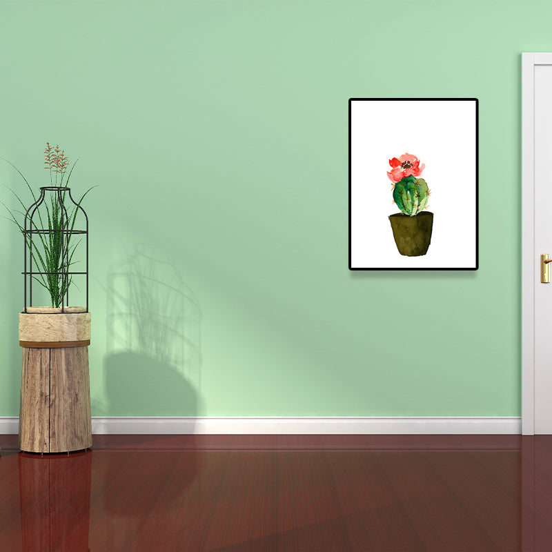 BowLift | Tropix Succulent Plant Sign Canvas Structured Green Wall Art Print for Living Room