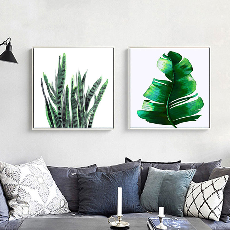 BowLift | Stylish tropical leaf art print for bedroom Botanical wall decoration in green