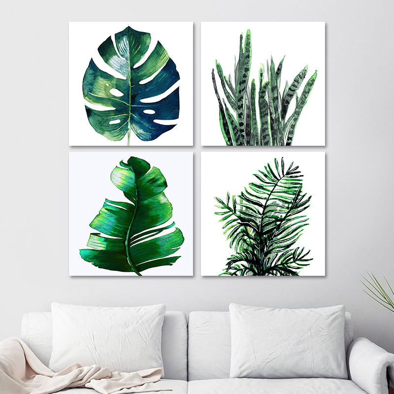 BowLift | Stylish tropical leaf art print for bedroom Botanical wall decoration in green