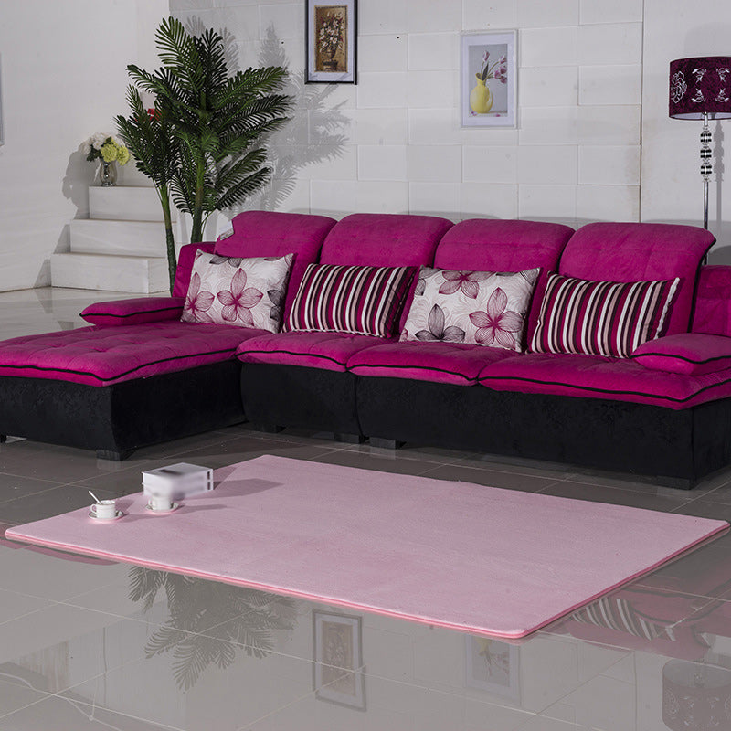 BowLift | Casual Living Room Rug in Green and Pink Solid Color Rug Polyester Pet-Friendly Area Rug