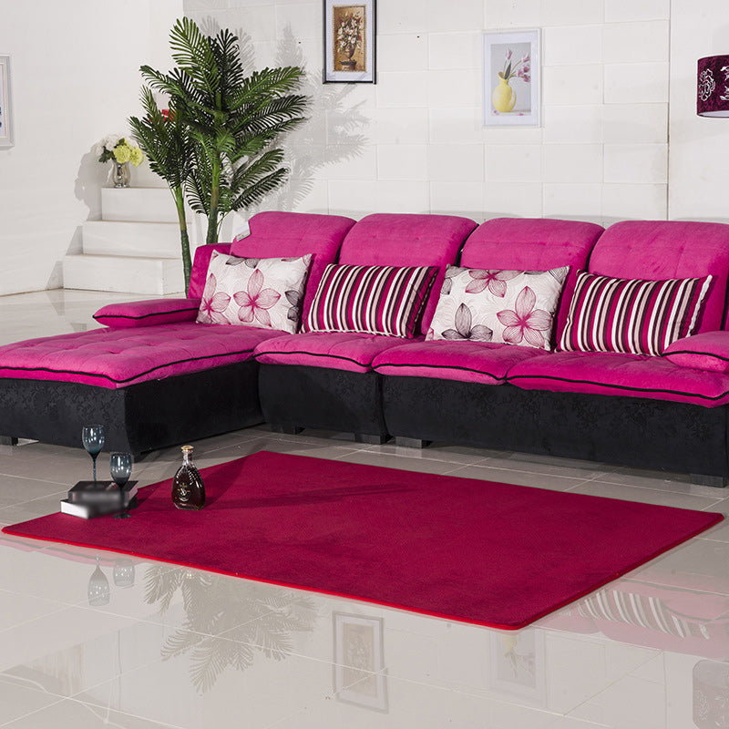 BowLift | Casual Living Room Rug in Green and Pink Solid Color Rug Polyester Pet-Friendly Area Rug