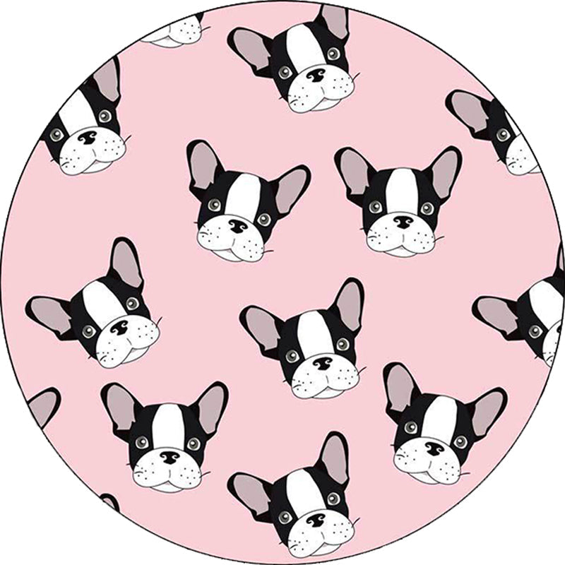 BowLift | Children's room carpet in brown and pink animal dog cat print carpet polyester non-slip back carpet