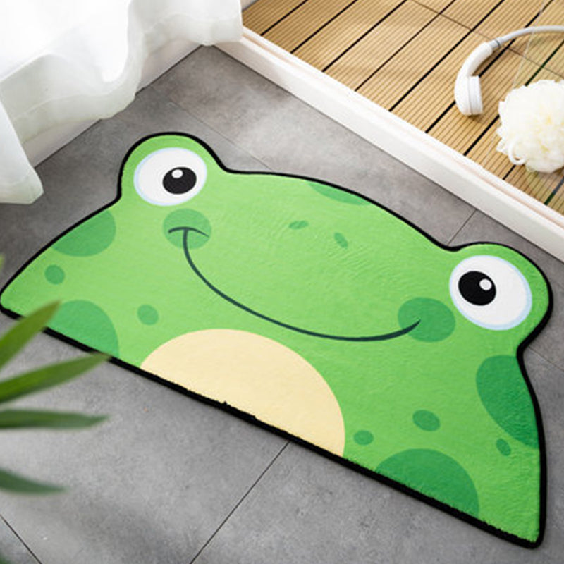 BowLift | Irregular Children's Room Carpet Orange and Green Animal Frog Cat Bear Pattern Area Rug Polyester Pet Friendly Carpet