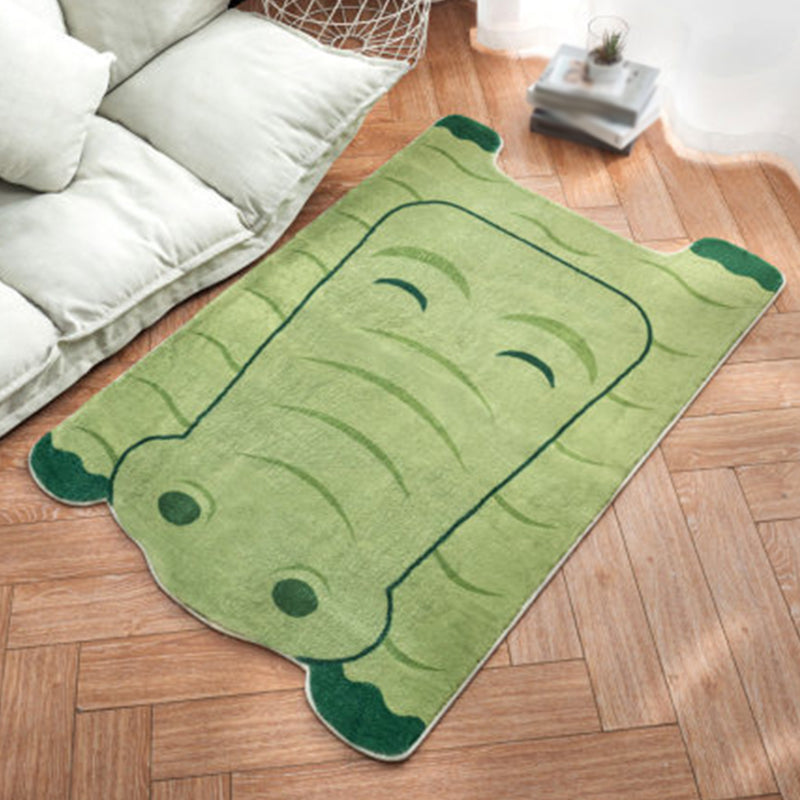 BowLift | Unique Children Irregular Rug in White and Pink Animal Lion Panda Pattern Rug Polyester Non-Slip Carpet for Children's Room
