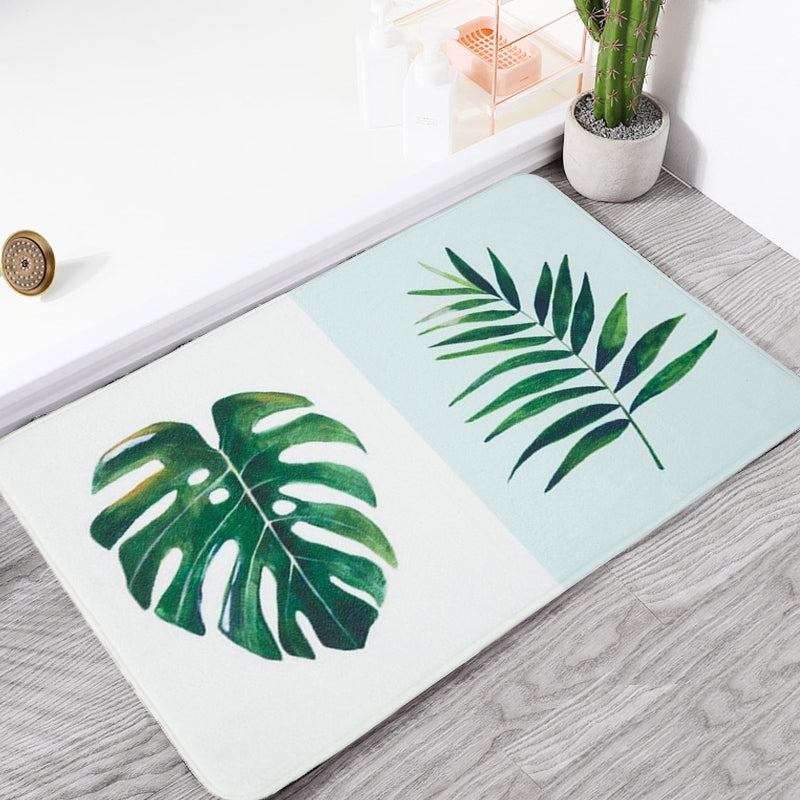 BowLift | Green and Pink Children's Room Carpet Children Botanical Leaf Potted Plants Pattern Area Rug Polyester Pet Friendly Carpet