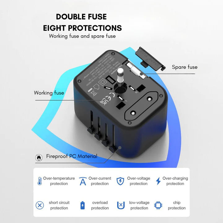 BowLift | Universal 100V-220V Smart Travel Adapter Voltage Converter