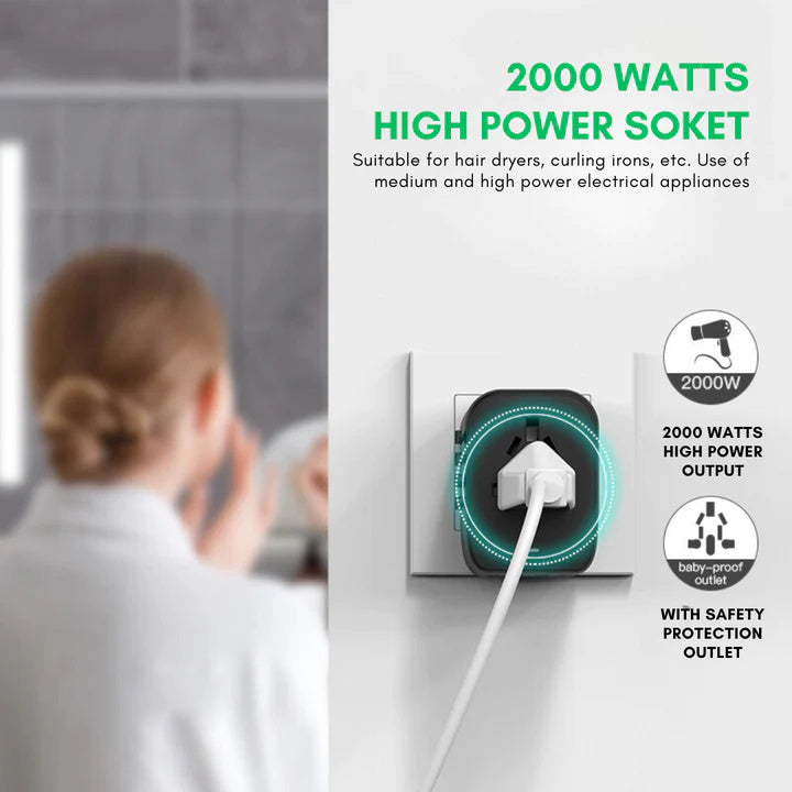 BowLift | Universal 100V-220V Smart Travel Adapter Voltage Converter