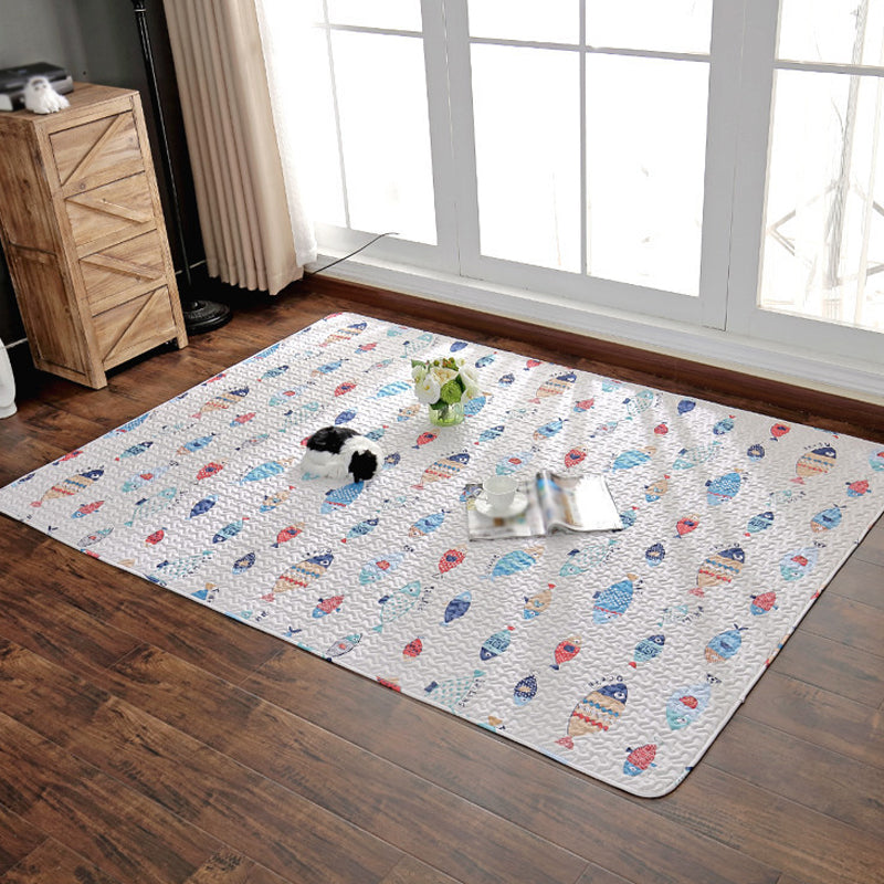 BowLift | Pink and Yellow Children's Room Carpet Children Animal Deer Cat Rabbit Pattern Rug Cotton Washable Carpet