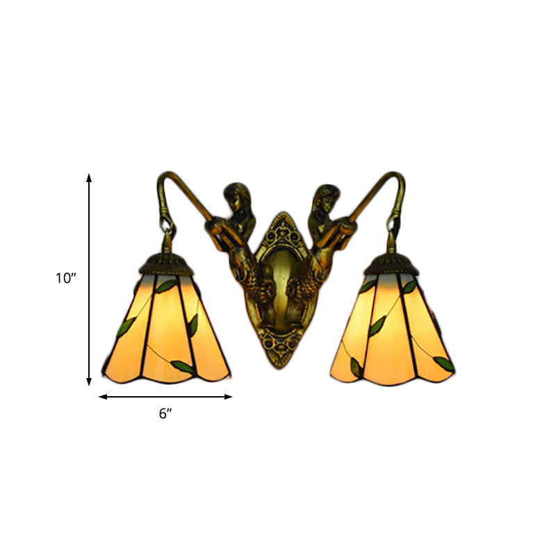 BowLift | Blade Wall Lamp 2 Lights Spotted Glass Rustic Wall Lighting for Bedroom