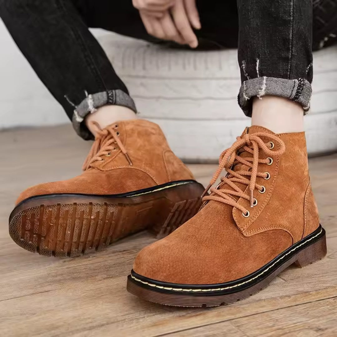 Suede Lace-Up Boots with Rugged Comfort