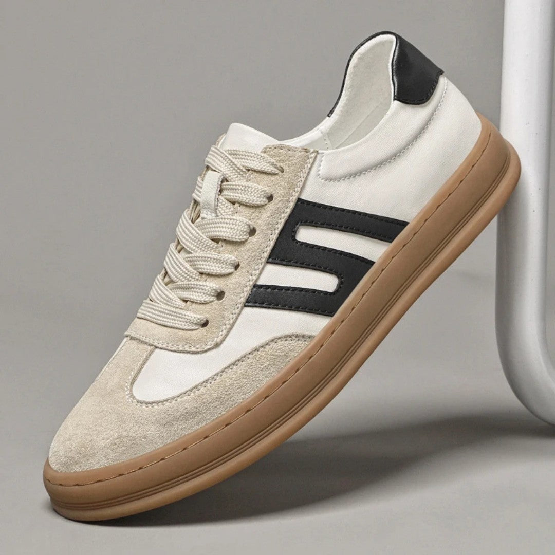 Leather and Suede Low-Top Sneakers