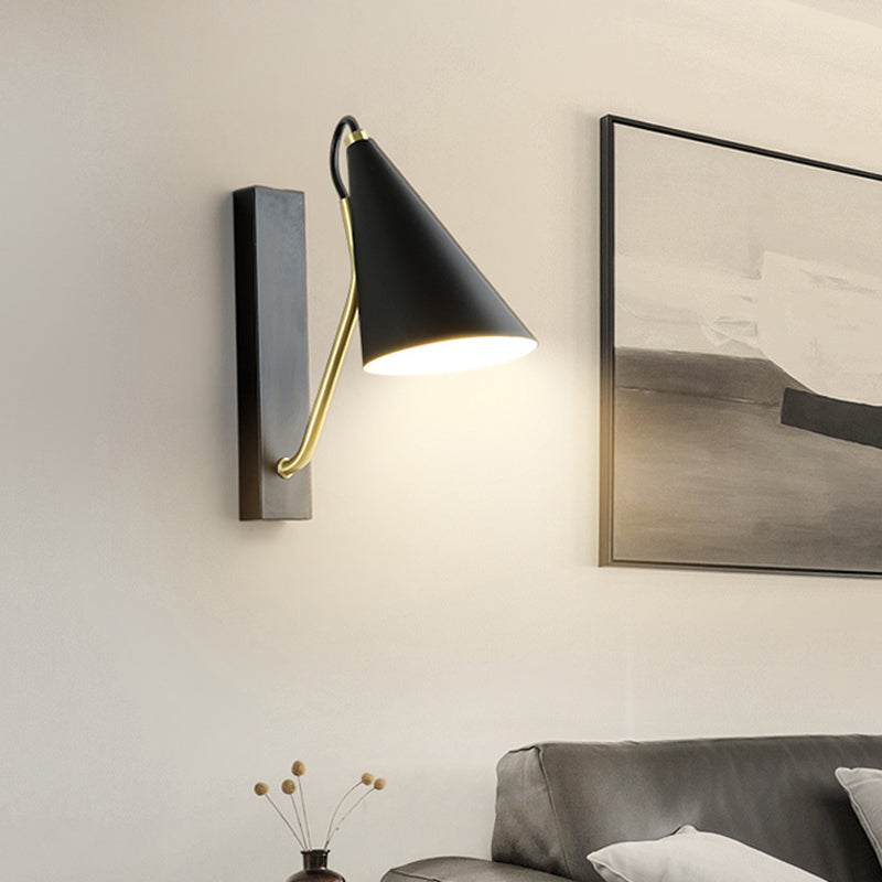 BowLift | Black conical wall lighting Modern 1 light metal wall lamp for the dining room