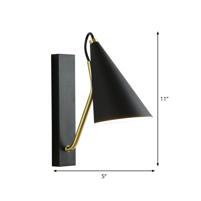 BowLift | Black conical wall lighting Modern 1 light metal wall lamp for the dining room